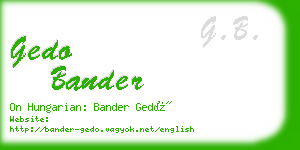 gedo bander business card